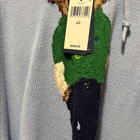 Polo by Ralph Lauren Light Blue Hooded Sweater with Embroidered Design - Picture 3 of 3